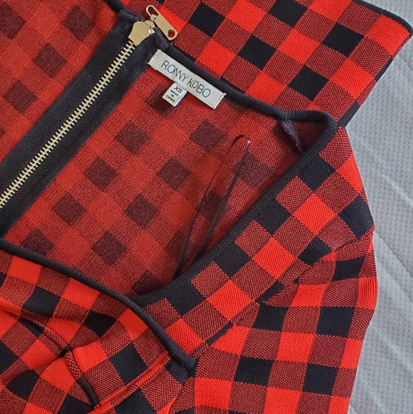 Ronny Kobo Checker Fitted Dress - Picture 4 of 6